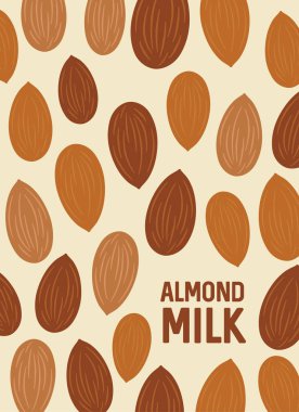 Badem fındık vektör arka plan ağaç tohumları