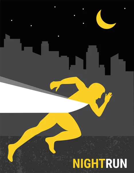 피 니 시 라인에 번호를 하나의 우승자입니다. 포스터 디자인 서식 파일입니다. 밤 실행 마라톤 — 스톡 벡터