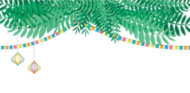 Yahudi tatil Sukkot için geleneksel bir Sukkah bir vektör çizim. Mutlu sukkot için İbranice tebrik. vektör çizim