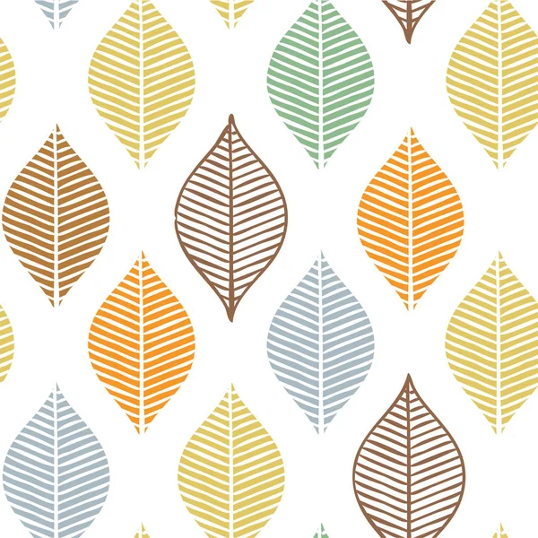 Schattig vector vallen blad naadloze patroon. Abstracte herfst afdrukken met bladeren. Elegante prachtige natuur sieraad voor stof, inpakpapier en textiel. — Stockvector