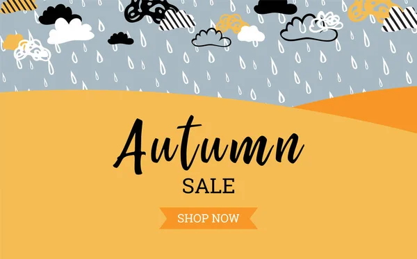 Herbst Verkauf Hintergrundbanner für den Einkauf Verkauf oder Promo-Poster und Rahmen Broschüre oder Web-Banner. Vorlage zur Vektorillustration. — Stockvektor