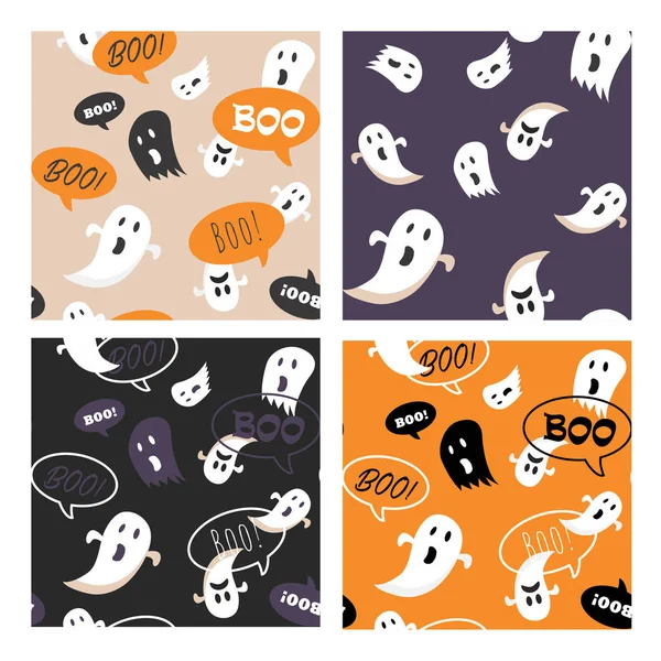 Conjunto de conjunto de patrón sin costuras de Halloween para cartel, tarjeta, banner o fondo para Trick or Treat Halloween Party. ilustración vectorial — Archivo Imágenes Vectoriales