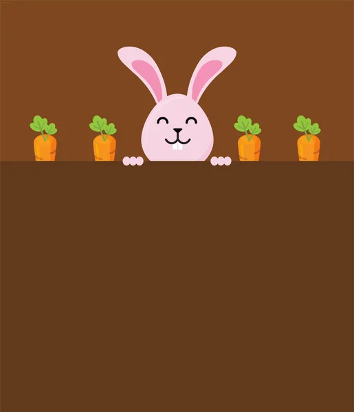 Cute Easter bunnies happy Easter sign- Vector — Stock Vector