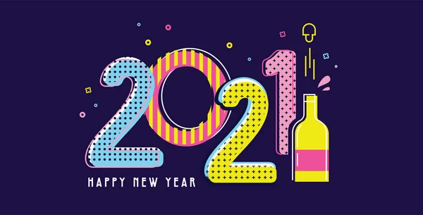 С Новым Годом, 2021. Приветствие дизайн фона. Новогодний баннер, рекламный контент социальных сетей. Векторная иллюстрация — стоковый вектор