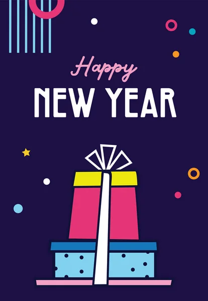 Feliz Año Nuevo-2021. Colección de diseños de saludo de fondo, Año Nuevo, contenido promocional de redes sociales. Ilustración vectorial — Vector de stock