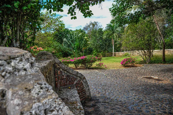 Ocho Rios 'taki botanik bahçelerinin güzel köşeleri.
