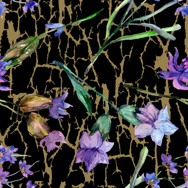 Flores Lavanda Púrpura Patrón Fondo Sin Costuras Textura Impresión Papel — Foto de Stock