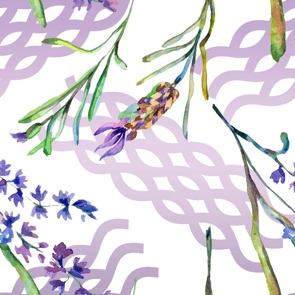 Flores Lavanda Púrpura Patrón Fondo Sin Costuras Textura Impresión Papel — Foto de stock gratis