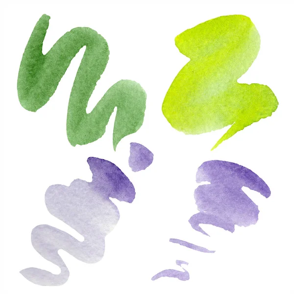 Зелений Лайм Фіолетовий Абстрактні Акварельні Паперові Бризки Ізольовані Білому Анотація — стокове фото