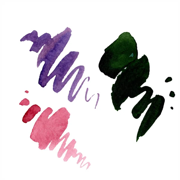 抽象的な緑 赤と紫 Aquarelle テクスチャの背景にはね 水彩画背景イラスト アクワレル手描きの分離された汚れ — ストック写真