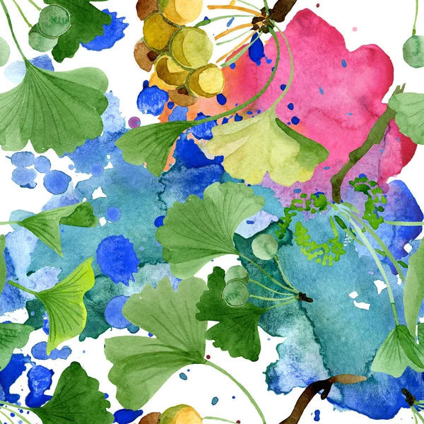 Hermoso Ginkgo Biloba Verde Con Hojas Aisladas Blanco Ilustración Fondo — Foto de stock gratis