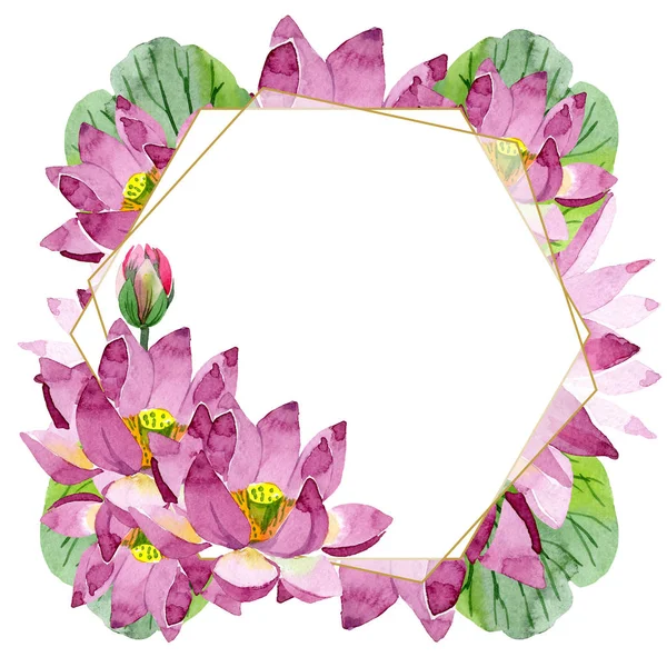 Mooie Paarse Lotusbloemen Wit Wordt Geïsoleerd Aquarel Achtergrond Illustratie Aquarel — Stockfoto