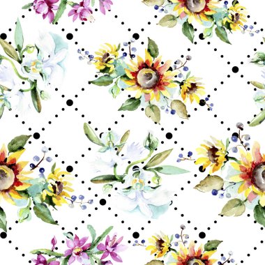 Sulu boya çiçekler çok güzel arka plan. Suluboya çizim aquarelle. Sorunsuz arka plan deseni. Kumaş duvar kağıdı yazdırma doku.