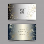 Esküvői meghívók-virágos dekoratív határok. Gyönyörű orchideák. Köszönöm, rsvp, pályázati elegáns kártya illusztráció grafikai készlet.