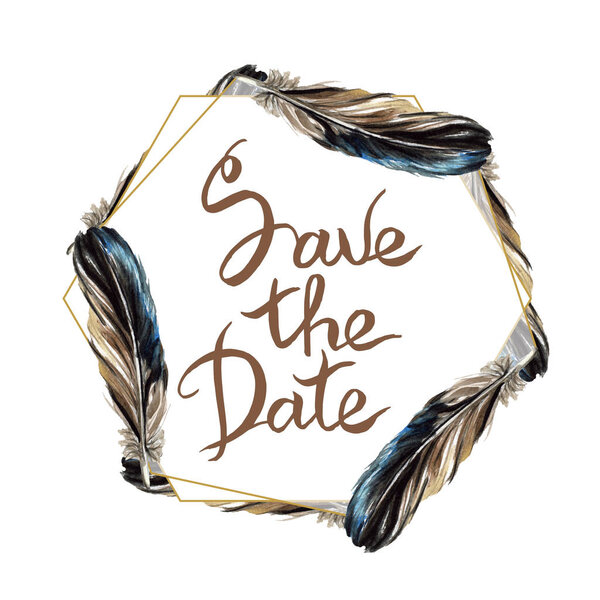 Черные перья выделены акварелью. Рамка границы с сохранением даты надписи
.