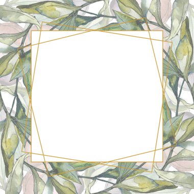 Frame with Black olives watercolor background. Watercolour drawing set. clipart