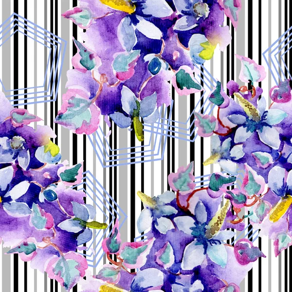 Bouquet Purple Wildflowers Watercolor Background Illustration Set Watercolour Drawing Fashion — Stock Photo, Image
