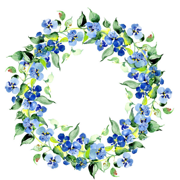 Frame of colorful spring flowers. Watercolor background illustration set. Watercolour drawing fashion aquarelle isolated. Ornamental border 