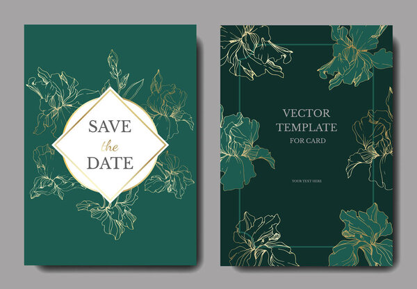 Векторные ирисы. Гравировка чернил. Свадебные открытки с декоративными цветами. Баннер пригласительных билетов
.