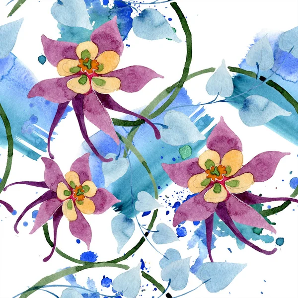 Prydnad Blommig Botaniska Blomma Akvarell Bakgrund Illustration Set Akvarell Ritning — Stockfoto