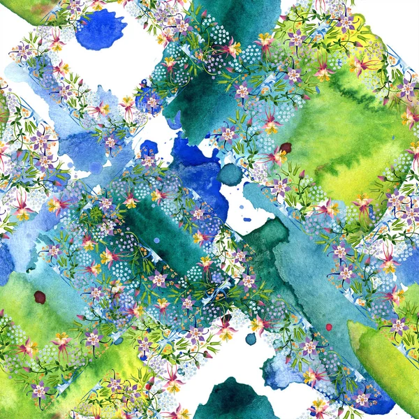 Aquarell Hintergrund Illustration Florales Set Nahtlose Hintergrundmuster Stoff Tapete Drucken — Stockfoto