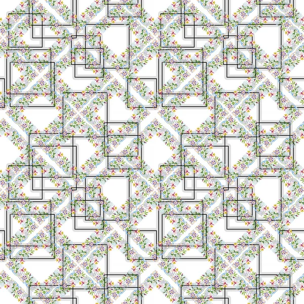 Watercolor background illustration floral set. Seamless background pattern. Fabric wallpaper print texture.