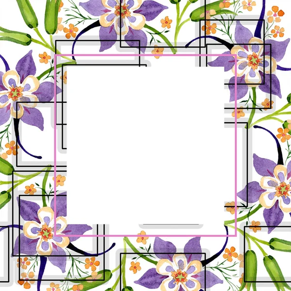 Aquarell Hintergrundillustration Set Aquarell Leerer Rahmen Bordüre Florales Ornament Mit — Stockfoto