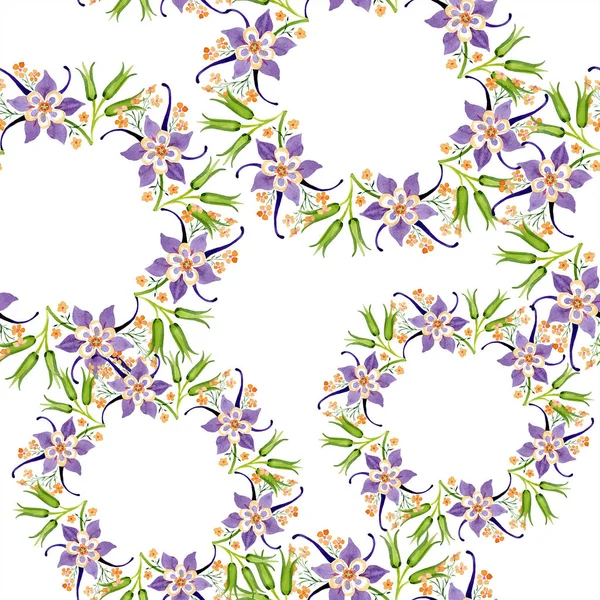 Aquarell Hintergrund Illustration Florales Set Nahtlose Hintergrundmuster Stoff Tapete Drucken — Stockfoto