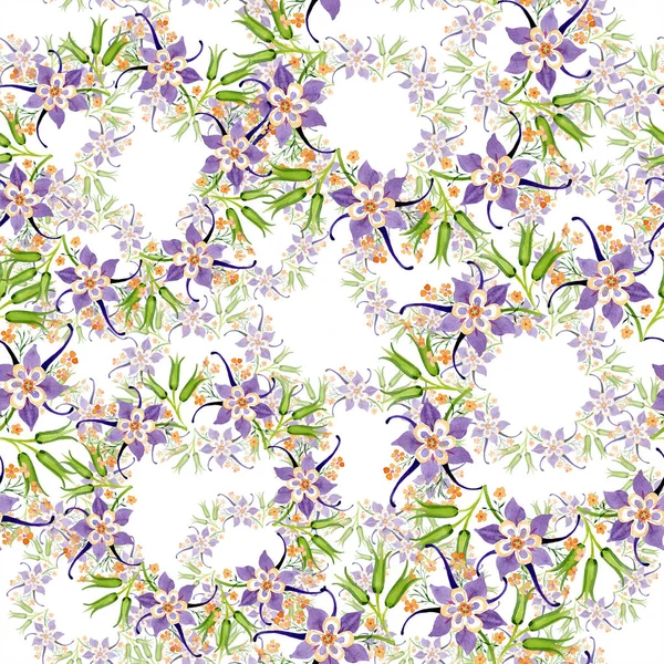 Watercolor Background Illustration Floral Set Seamless Background Pattern Fabric Wallpaper — Stock Photo, Image