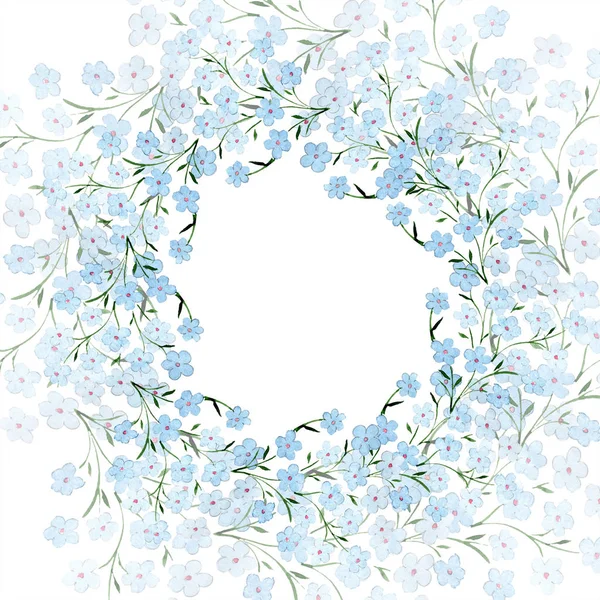 Zestaw Ilustracji Tle Akwarela Akwarela Pustą Ramkę Granicy Kwiatowy Ornament — Zdjęcie stockowe