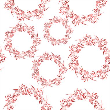 Colorful floral botanical ornament. Watercolor illustration set. Seamless background pattern. Fabric wallpaper print texture. clipart