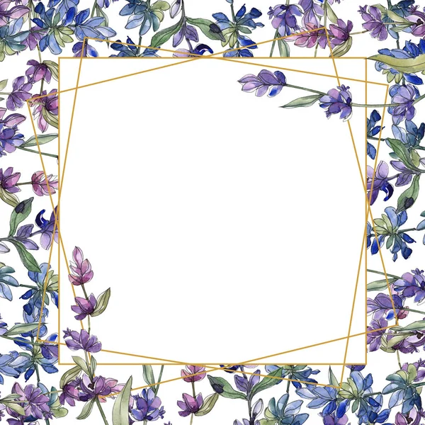 보라색 라벤더입니다 수채화 집합입니다 원활한 패턴입니다 패브릭 — 스톡 사진