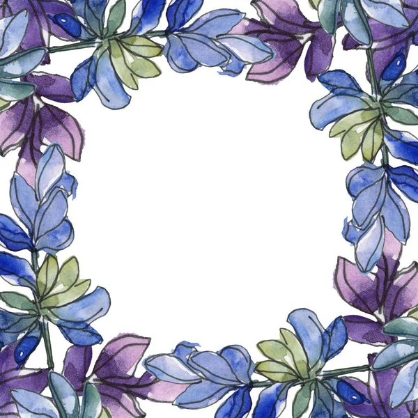 Purple lavender. Watercolor illustration set. Seamless background pattern. Fabric wallpaper print texture.