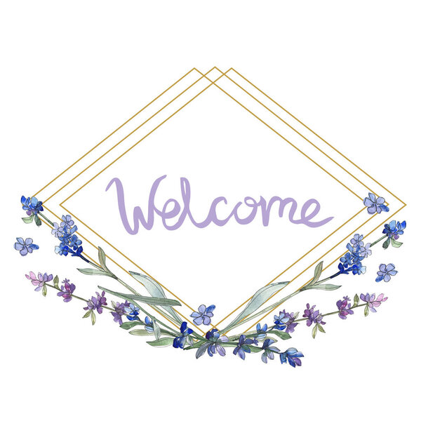 Фиолетовая лаванда. Цветочный ботанический цветок. Дикий весенний цветок изолирован. Набор акварельных фонов. Акварель акварель акварель изолирована. Граничный орнамент
.