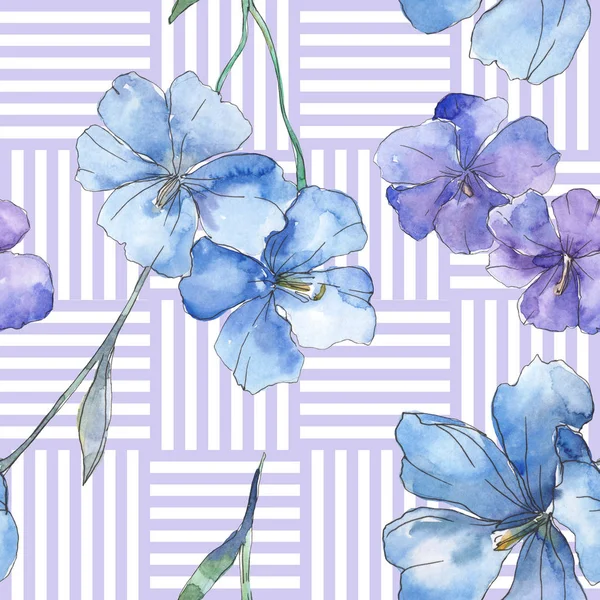 Синий Фиолетовый Цветочный Ботанический Цветок Дикий Весенний Лист Изолирован Набор — стоковое фото