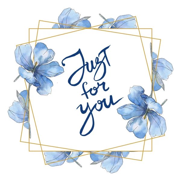 Niebieski Fioletowy Lnu Botaniczny Kwiat Kwiatowy Wiosna Dzikiego Wildflower Liść — Zdjęcie stockowe