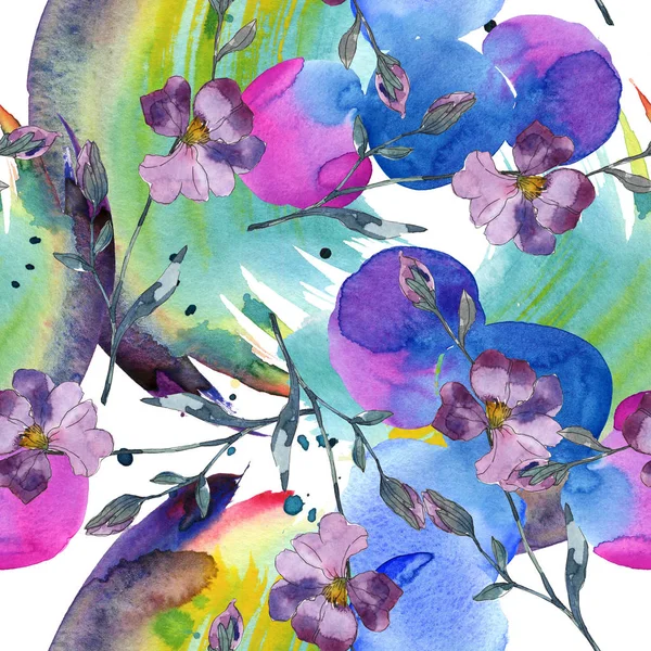 Синя Фіолетова Льонова Квіткова Ботанічна Квітка Дикий Весняний Лист Ізольований — стокове фото