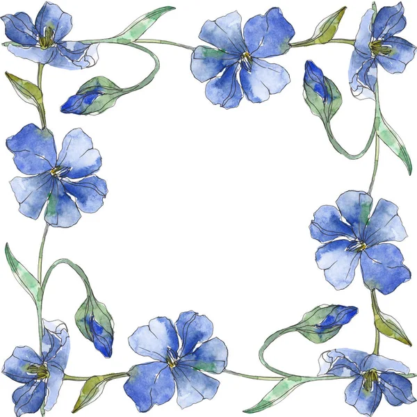 Синьо Фіолетова Льонова Квіткова Ботанічна Квітка Дикий Весняний Лист Ізольований — стокове фото