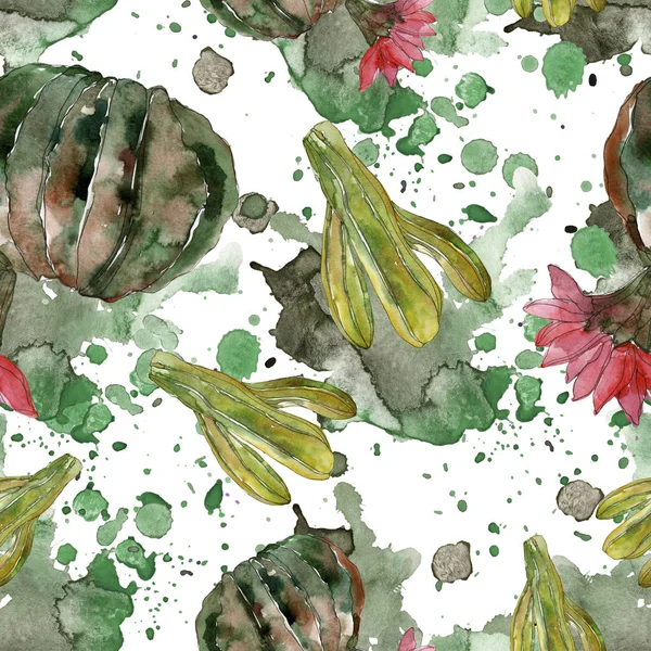 Groene Bloemen Botanische Cactusbloem Wild Voorjaar Wildflower Geïsoleerd Aquarel Illustratie — Stockfoto