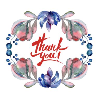 Etli botanik çiçek. Suluboya arka plan illüstrasyon küme. Çerçeve kenarlığı süsleme.