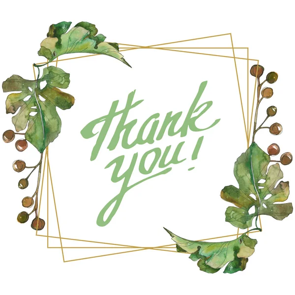 Exotic tropical hawaiian summer. Palm beach tree leaves. Watercolor background illustration set. Watercolour drawing fashion aquarelle isolated. Frame border ornament square.