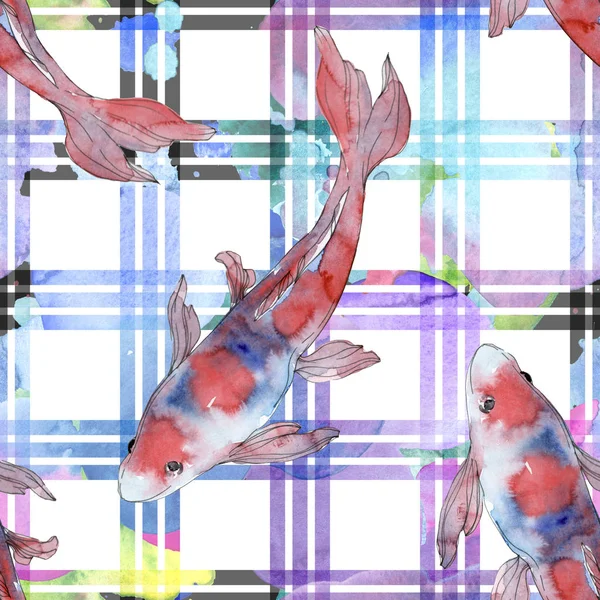Fläckig Vattenlevande Undervattens Färgglada Fiskar Set Röda Havet Och Exotiska — Stockfoto