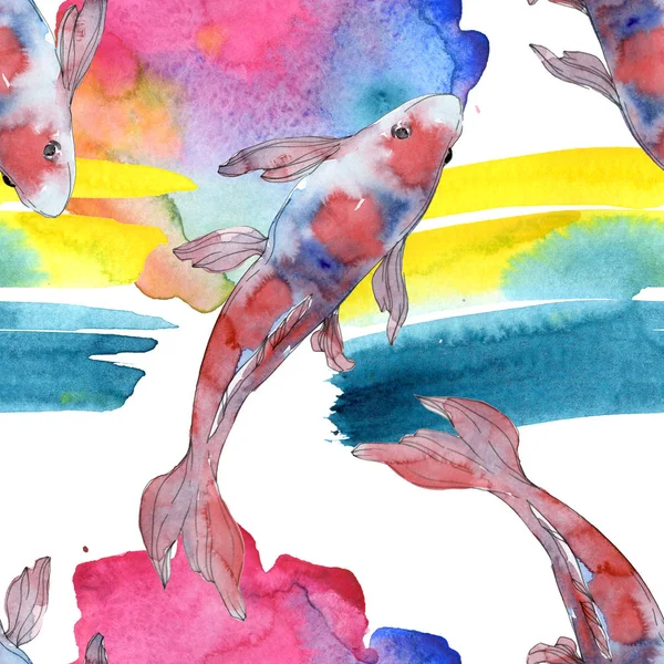 Fläckig Vattenlevande Undervattens Färgglada Fiskar Set Röda Havet Och Exotiska — Stockfoto
