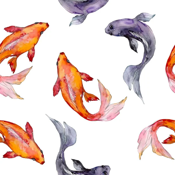 Peixes Aquáticos Mar Vermelho Peixes Exóticos Dentro Goldfish Conjunto Ilustrações — Fotografia de Stock