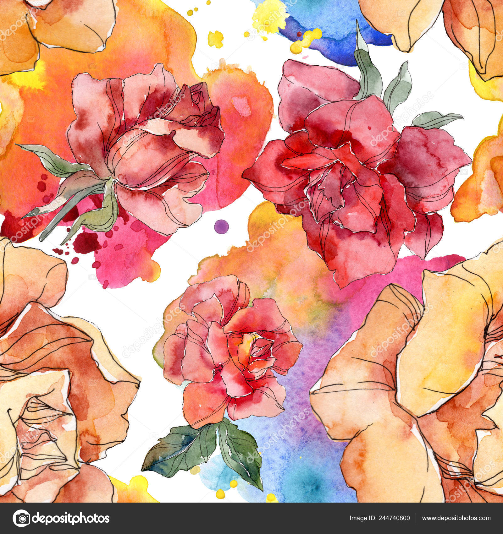 オレンジと赤バラ花植物の花 野生春葉が分離されました 水彩イラスト セット 水彩描画ファッション Aquarelle シームレスな背景パターン 壁紙印刷手触りの生地 ストック写真 C Andreyanush オレンジと赤バラ花植物の花 野生春葉が分離されました 水彩イラスト セット 水彩描画ファッション Aquarelle シームレスな背景パターン 壁紙印刷手触りの生地 ストック写真 C Andreyanush