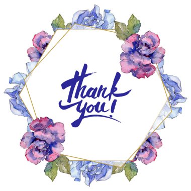 Gül botanik çiçek. Vahşi bahar yaprak izole kır çiçeği. Suluboya arka plan illüstrasyon küme. Suluboya çizim moda aquarelle. Çerçeve kenarlığı süsleme Meydanı.