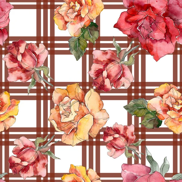 Rosa Naranja Roja Flor Botánica Floral Hoja Primavera Salvaje Aislada — Foto de Stock