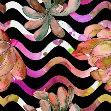 Orman etli çiçek. Bahar yaprak izole kır çiçeği. Suluboya resim kümesi. Suluboya çizim moda aquarelle. Sorunsuz arka plan deseni. Kumaş duvar kağıdı yazdırma doku.