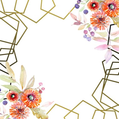 Buket çiçek botanik çiçekler. Vahşi bahar yaprak izole kır çiçeği. Suluboya arka plan illüstrasyon küme. Suluboya çizim moda aquarelle izole. Çerçeve kenarlığı süsleme Meydanı.