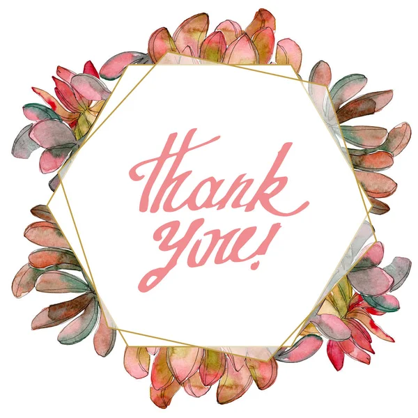 Jungle succulent floral botanical flower. Wild spring leaf wildflower isolated. Watercolor background illustration set. Watercolour drawing fashion aquarelle isolated. Frame border ornament square.